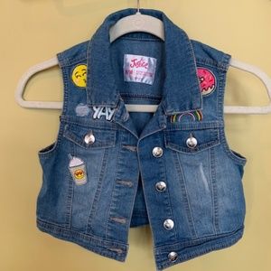Justice Denim Patch Vest - Size 8/10